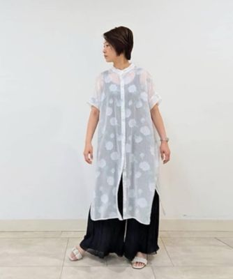 しゃくやくカットジャカード　シャツワンピース（７２１０ＯＧ０７）