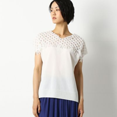 ＜Gabardine K.T (Women)＞マクラメ編み　ニットプルオーバー（７２１２ＩＴ１０）