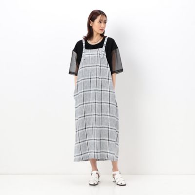 ＜Gabardine K.T (Women)＞【洗える】絣格子　ジャンスカ（７２１２ＯＣ０２）