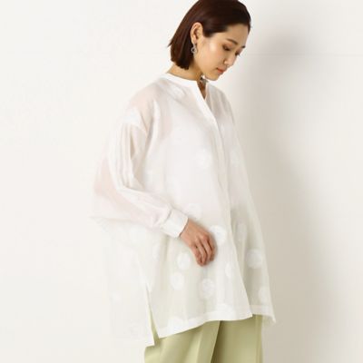 ＜Gabardine K.T (Women)＞【ウォッシャブル】丸文様カットジャカード　ブラウス（７２１３ＨＹ０９）