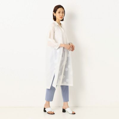 ＜Gabardine K.T (Women)＞【ウォッシャブル】丸文様カットジャカード　ロングシャツ（７２１３ＨＹ１０）