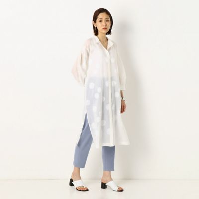 【ウォッシャブル】丸文様カットジャカード　ロングシャツ（７２１３ＨＹ１０）
