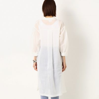 【ウォッシャブル】丸文様カットジャカード　ロングシャツ（７２１３ＨＹ１０）
