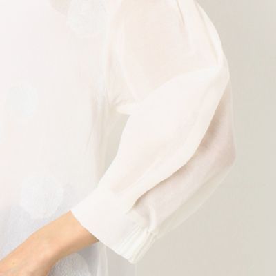 【ウォッシャブル】丸文様カットジャカード　ロングシャツ（７２１３ＨＹ１０）