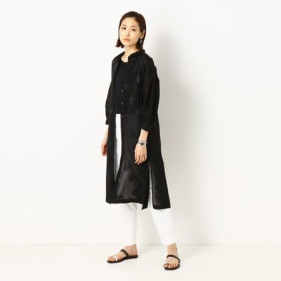 【ウォッシャブル】丸文様カットジャカード　ロングシャツ（７２１３ＨＹ１０）