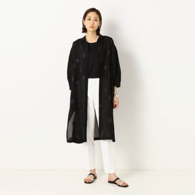 【ウォッシャブル】丸文様カットジャカード　ロングシャツ（７２１３ＨＹ１０）