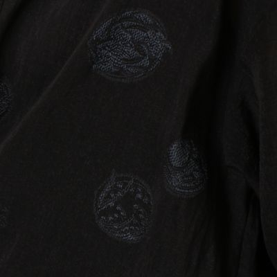 【ウォッシャブル】丸文様カットジャカード　ロングシャツ（７２１３ＨＹ１０）
