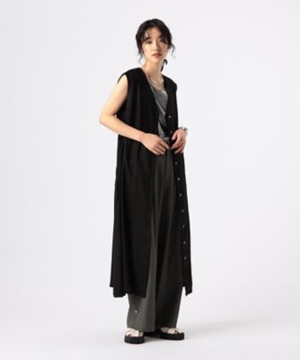 アセテートリネンタッサー　　クルーネックロングシャツジレ（７２１３ＪＧ０４）