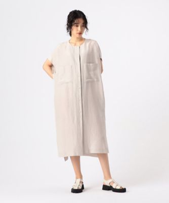 アセテートリネンタッサー　　クルーネックロングシャツジレ（７２１３ＪＧ０４）