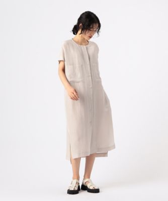 アセテートリネンタッサー　　クルーネックロングシャツジレ（７２１３ＪＧ０４）
