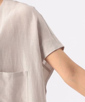 アセテートリネンタッサー　　クルーネックロングシャツジレ（７２１３ＪＧ０４）