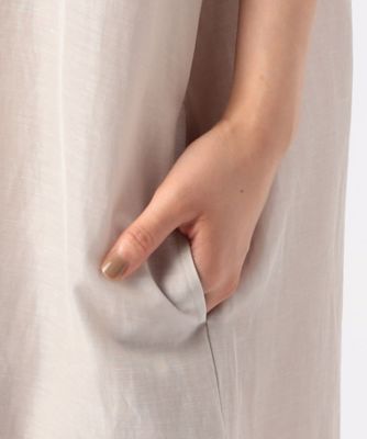 アセテートリネンタッサー　　クルーネックロングシャツジレ（７２１３ＪＧ０４）