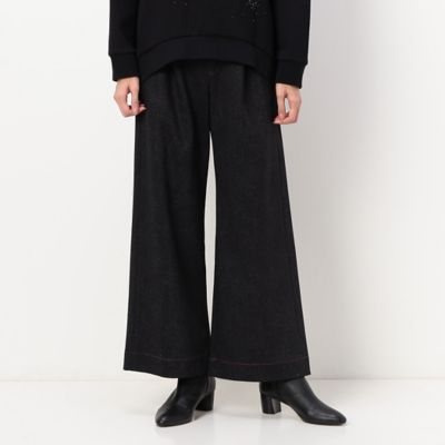 ＜Gabardine K.T (Women)＞のびのび　あったか裏起毛　デニム柄ワイドパンツ（７２１５ＰＡ０４）