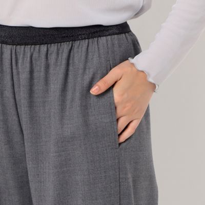 洗える】ウールサージ ワイドパンツ（7215PA07） | Gabardine