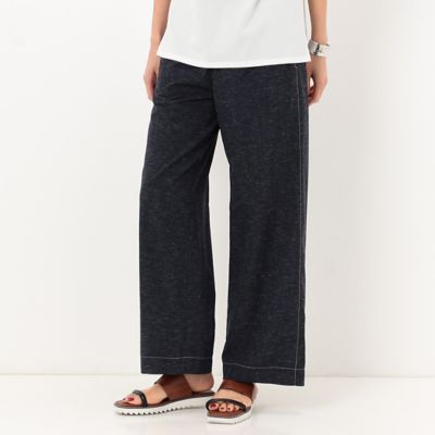＜Gabardine K.T (Women)＞【洗える】デニム調合繊　ワイドパンツ（７２１５ＰＣ０６）
