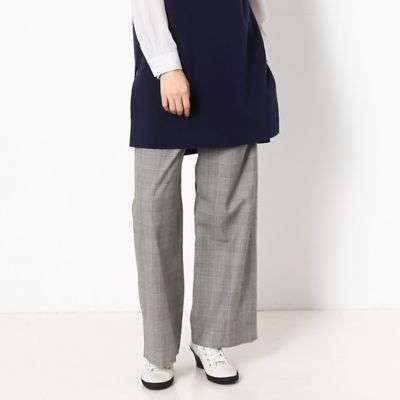 ＜Gabardine K.T (Women)＞【ウォッシャブル】ウールチェック　ワイドパンツ（７２１５ＰＷ０６）