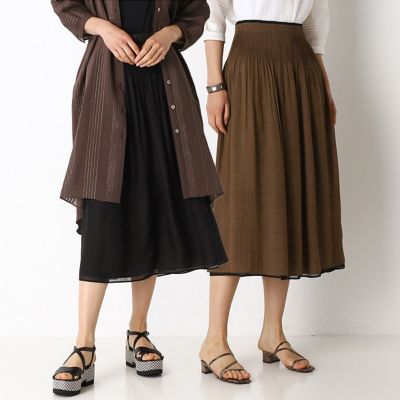 イセイミヤケ　リバーシブルスカート リバーシブルチュールティアードフレアスカート【洗濯機OK