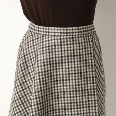 チェック柄 巻き風スカート（7216FW02） | Gabardine K.T