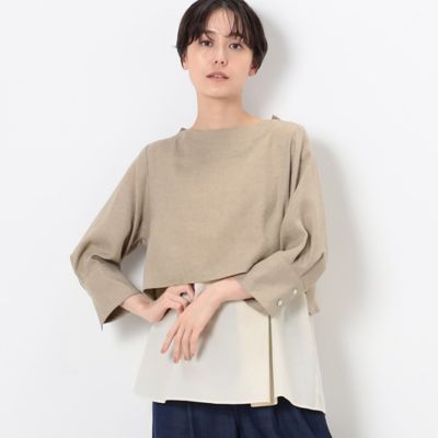 【洗える／セットアップ対応】麻調合繊　レイヤードブラウス（７２２０ＢＣ０３）