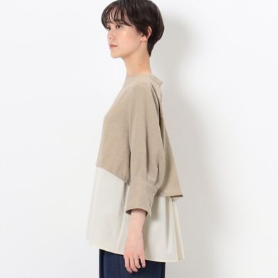 【洗える／セットアップ対応】麻調合繊　レイヤードブラウス（７２２０ＢＣ０３）