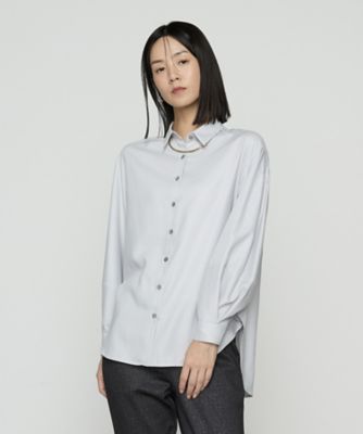 Gabardine K.T (Women)/ギャバジンケーティー マイクロスパン タックボリューム袖のブラウス(7220BM03) ライトグレー トップス【三越伊勢丹/公式】