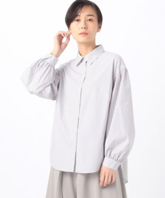 ＜Gabardine K.T (Women)＞ストライプブロード　お袖たっぷりストライプブラウス（７２２０ＨＧ０１）