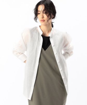 Gabardine K.T (Women)/ギャバジンケーティー シアー　ラミー麻　バンドカラーシャツ（７２２０ＨＧ０９）