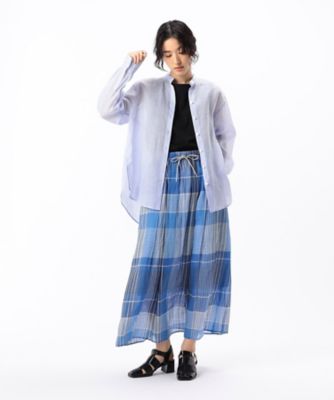 シアー　ラミー麻　バンドカラーシャツ（７２２０ＨＧ０９）