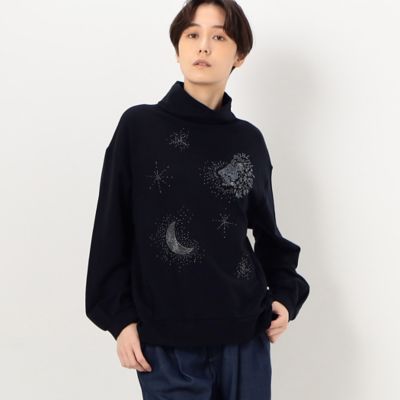 獅子と月　ガラスビーズ刺繍　プルオーバー（７２２１ＥＢ０１）
