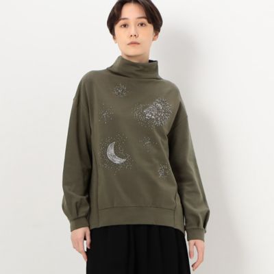 獅子と月　ガラスビーズ刺繍　プルオーバー（７２２１ＥＢ０１）