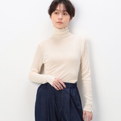 ＜Gabardine K.T (Women)＞【前後２ＷＡＹ／洗える】のびのびシアーリブ　Ｔシャツ（７２２１ＥＣ０５）