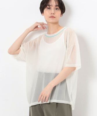 【洗える】トリコットシフォン　クルーネックＴシャツ（７２２１ＥＣ１６）