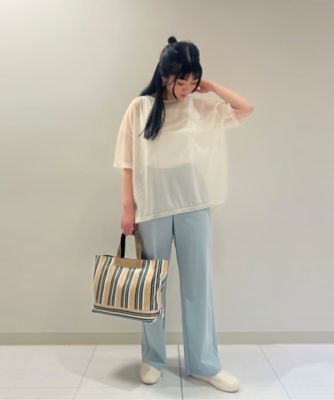 【洗える】トリコットシフォン　クルーネックＴシャツ（７２２１ＥＣ１６）