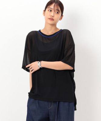 【洗える】トリコットシフォン　クルーネックＴシャツ（７２２１ＥＣ１６）