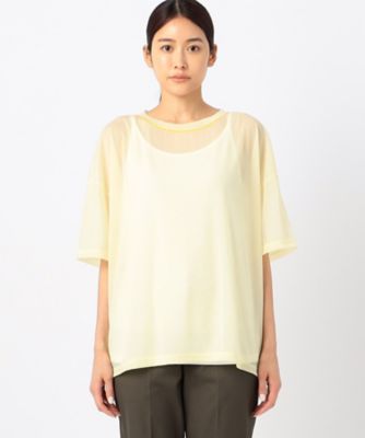 【洗える】トリコットシフォン　クルーネックＴシャツ（７２２１ＥＣ１６）