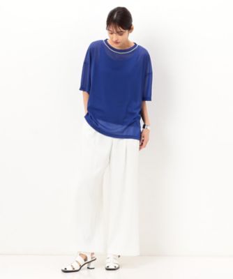 【洗える】トリコットシフォン　クルーネックＴシャツ（７２２１ＥＣ１６）