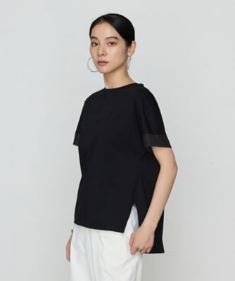 プレーティング天竺　袖シアーＴシャツ（７２２１ＥＫ１０）