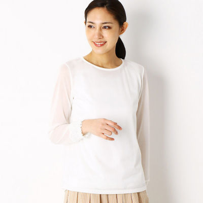 ＜Gabardine K.T (Women)＞袖口シャーリングＴシャツ（７２２１ＥＰ０９）