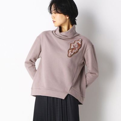 ビーズ刺繍　ワッペン付きトレーナー（７２２１ＥＳ０１）
