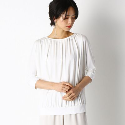 ＜Gabardine K.T (Women)＞とろとろ　ギャザーＴシャツ（７２２１ＥＴ０４）