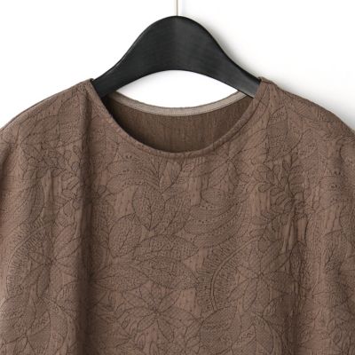 【ウォッシャブル】草花柄ジャージー　Ｔシャツ（７２２１ＥＴ０７）