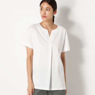 ＜Gabardine K.T (Women)＞【洗える】Ｖスリットネック　Ｔシャツ（７２２１ＥＹ０９）