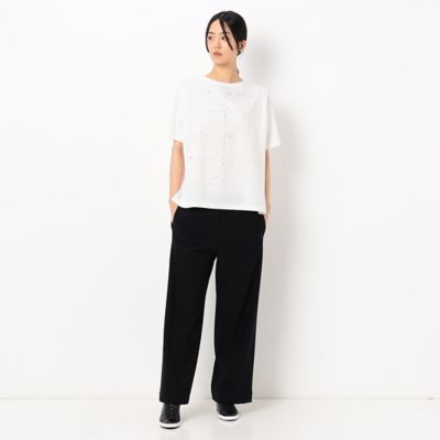 洗える】プレーティング天竺 チェック柄刺繍プルオーバー