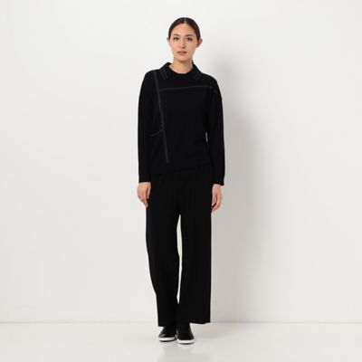 エキストラファインメリノウール　ラメステッチ柄シャツ襟付きセーター（７２３０ＩＡ０２）