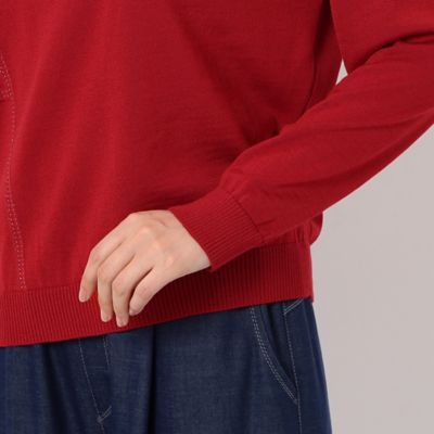 エキストラファインメリノウール　ラメステッチ柄シャツ襟付きセーター（７２３０ＩＡ０２）