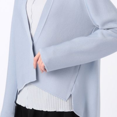 【セットアップ対応】ブライトストレッチヤーン　ニットショートジャケット（７２３０ＩＧ０１）