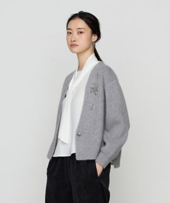 Gabardine K.T (Women)/ギャバジンケーティー ラクーン×アンゴラブレンドヤーン パーティーニット・ショートカーデ(7230IJ01) グレー トップス【三越伊勢丹/公式】