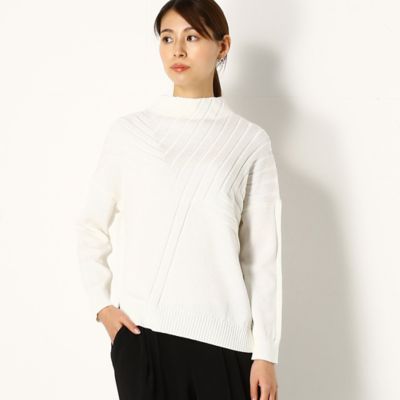 ＜Gabardine K.T (Women)＞【ウォッシャブル】変型ワイドリブ　ニットプルオーバー（７２３０ＩＹ０２）