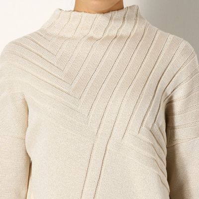【ウォッシャブル】変型ワイドリブ　ニットプルオーバー（７２３０ＩＹ０２）
