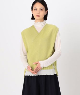 ＜三越伊勢丹/公式＞ Gabardine K.T (Women)/ギャバジンケーティー ドライタッチコットン フロントクロスベスト キミドリ トップス【三越伊勢丹/公式】